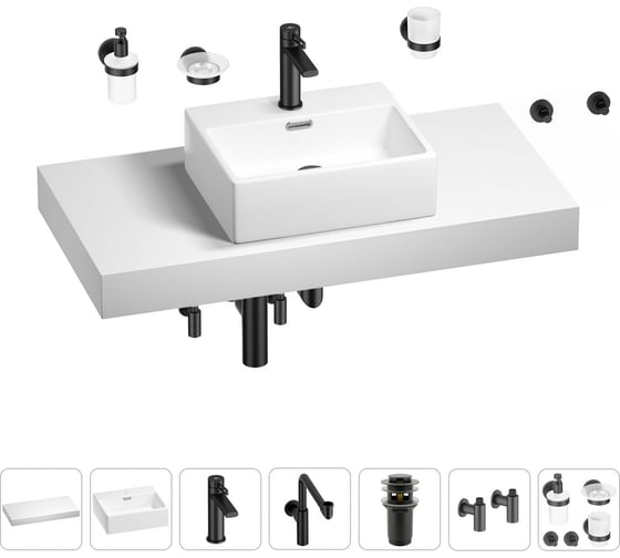 Комплект мебели для ванной комнаты с раковиной Wellsee Genuine Tree 201018377 1