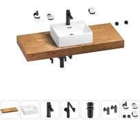 Комплект мебели для ванной комнаты Wellsee Genuine Tree с раковиной 201018417