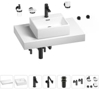 Комплект мебели для ванной комнаты Wellsee Genuine Tree с раковиной 201018317