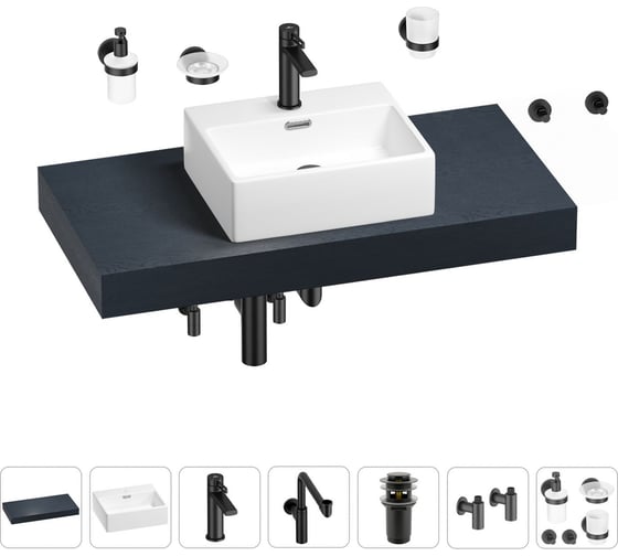 Комплект мебели для ванной комнаты с раковиной Wellsee Genuine Tree 201018347 1