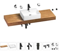 Комплект мебели для ванной комнаты с раковиной Wellsee Genuine Tree 201018717