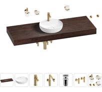 Комплект мебели для ванной комнаты с раковиной Wellsee Genuine Tree 201016808