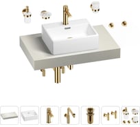 Комплект мебели для ванной комнаты с раковиной Wellsee Genuine Tree 201018278