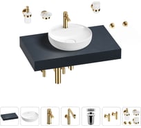 Комплект мебели для ванной комнаты Wellsee Genuine Tree с раковиной 201016608