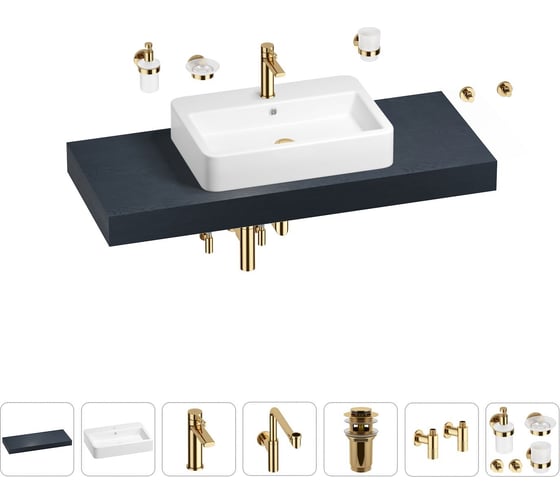 Комплект мебели для ванной комнаты с раковиной Wellsee Genuine Tree 201018168 1