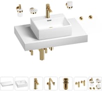 Комплект мебели для ванной комнаты Wellsee Genuine Tree с раковиной 201018318