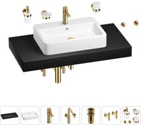 Комплект мебели для ванной комнаты с раковиной Wellsee Genuine Tree 201018148