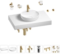 Комплект мебели для ванной комнаты с раковиной Wellsee Genuine Tree 201016638