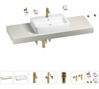 Комплект мебели для ванной комнаты с раковиной Wellsee Genuine Tree 201018218