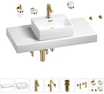 Комплект мебели для ванной комнаты с раковиной Wellsee Genuine Tree 201018378