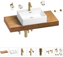 Комплект мебели для ванной комнаты Wellsee Genuine Tree с раковиной 201018598