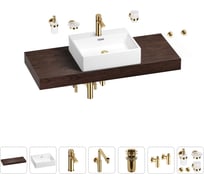 Комплект мебели для ванной комнаты с раковиной Wellsee Genuine Tree 201018668