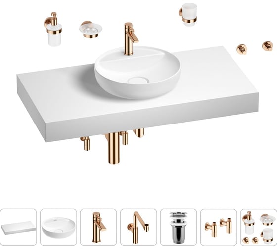 Комплект мебели для ванной комнаты с раковиной Wellsee Genuine Tree 201016699 1