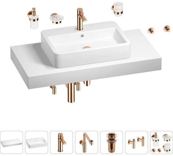 Комплект мебели для ванной комнаты с раковиной Wellsee Genuine Tree 201018139 1