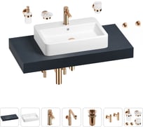 Комплект мебели для ванной комнаты с раковиной Wellsee Genuine Tree 201018109