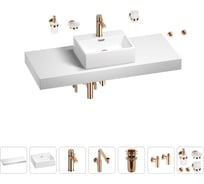 Комплект мебели для ванной комнаты Wellsee Genuine Tree с раковиной 201018439