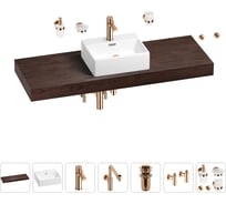 Комплект мебели для ванной комнаты с раковиной Wellsee Genuine Tree 201018489