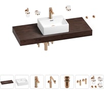 Комплект мебели для ванной комнаты с раковиной Wellsee Genuine Tree 201018429