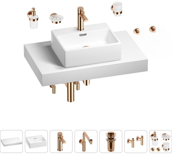 Комплект мебели для ванной комнаты Wellsee Genuine Tree с раковиной 201018319 1