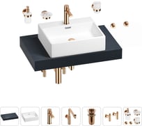 Комплект мебели для ванной комнаты Wellsee Genuine Tree с раковиной 201018529