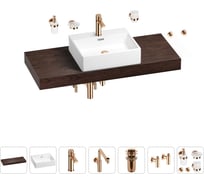 Комплект мебели для ванной комнаты с раковиной Wellsee Genuine Tree 201018669