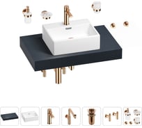 Комплект мебели для ванной комнаты Wellsee Genuine Tree с раковиной 201018289