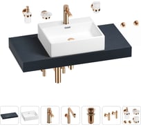 Комплект мебели для ванной комнаты с раковиной Wellsee Genuine Tree 201018589