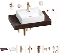 Комплект мебели для ванной комнаты с раковиной Wellsee Genuine Tree 201018549