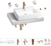 Комплект мебели для ванной комнаты Wellsee Genuine Tree с раковиной 201018559