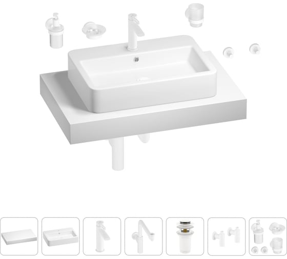 Комплект мебели для ванной комнаты Wellsee Genuine Tree с раковиной 201018080 1