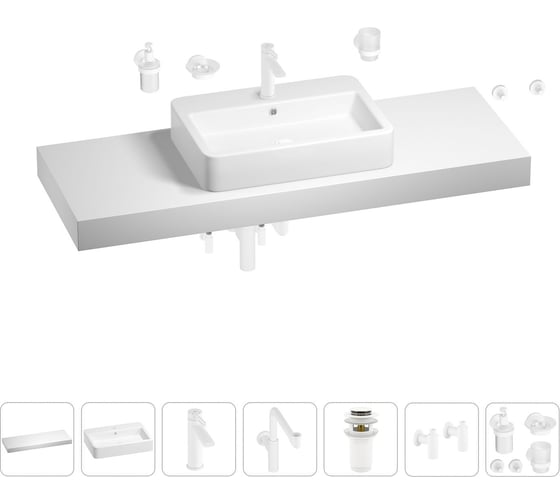 Комплект мебели для ванной комнаты Wellsee Genuine Tree с раковиной 201018260