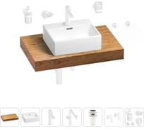 Комплект мебели для ванной комнаты Wellsee Genuine Tree с раковиной 201018300