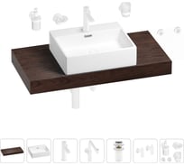 Комплект мебели для ванной комнаты с раковиной Wellsee Genuine Tree 201018610