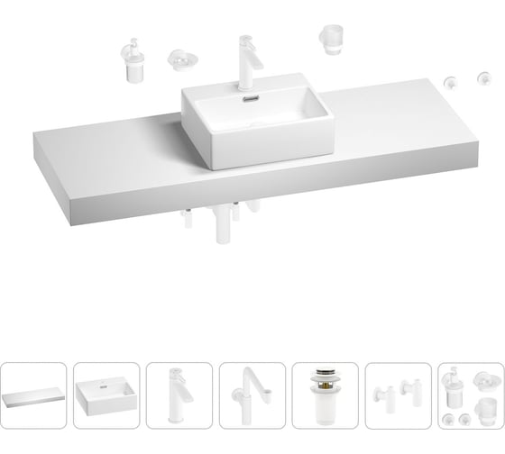 Комплект мебели для ванной комнаты Wellsee Genuine Tree с раковиной 201018500 1