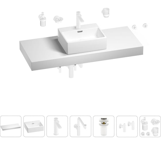 Комплект мебели для ванной комнаты Wellsee Genuine Tree с раковиной 201018440 1