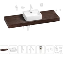 Комплект мебели для ванной комнаты с раковиной Wellsee Genuine Tree 201018490