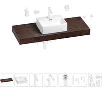 Комплект мебели для ванной комнаты с раковиной Wellsee Genuine Tree 201018430