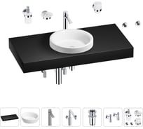 Комплект мебели для ванной комнаты с раковиной Wellsee Genuine Tree 201015856