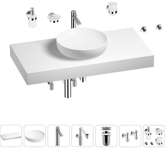 Комплект мебели для ванной комнаты с раковиной Wellsee Genuine Tree 201016316 1