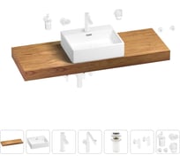 Комплект мебели для ванной комнаты с раковиной Wellsee Genuine Tree 201018720