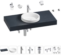 Комплект мебели для ванной комнаты с раковиной Wellsee Genuine Tree 201015776