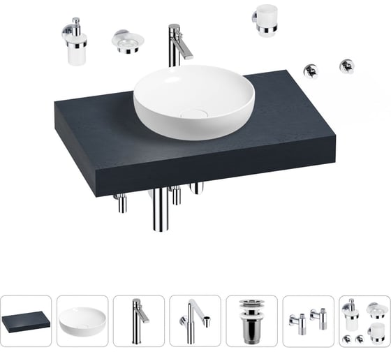 Комплект мебели для ванной комнаты Wellsee Genuine Tree с раковиной 201016136 1