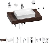 Комплект мебели для ванной комнаты с раковиной Wellsee Genuine Tree 201017256