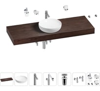 Комплект мебели для ванной комнаты с раковиной Wellsee Genuine Tree 201016536