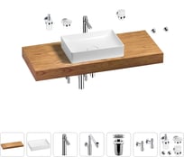 Комплект мебели для ванной комнаты с раковиной Wellsee Genuine Tree 201017476
