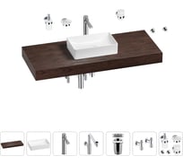 Комплект мебели для ванной комнаты с раковиной Wellsee Genuine Tree 201017056