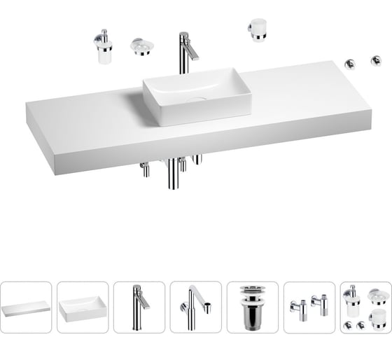 Комплект мебели для ванной комнаты с раковиной Wellsee Genuine Tree 201017161 1