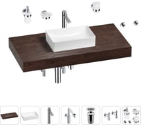 Комплект мебели для ванной комнаты с раковиной Wellsee Genuine Tree 201016966