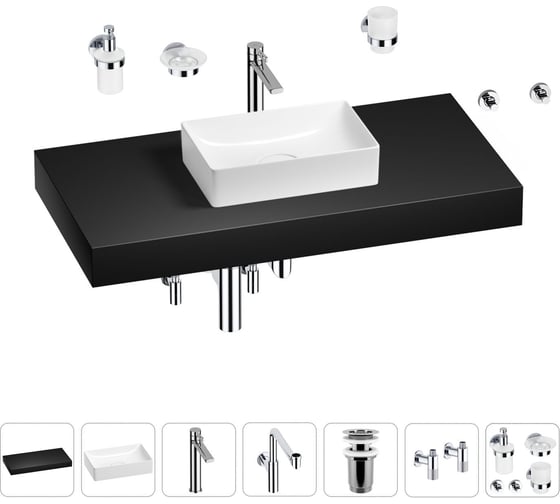 Комплект мебели для ванной комнаты с раковиной Wellsee Genuine Tree 201016996 1