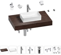 Комплект мебели для ванной комнаты с раковиной Wellsee Genuine Tree 201016876
